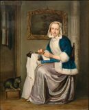 A Porcelain Plaque 'The Lady with the Lace Pillow' - image 1