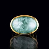 A modern Gold Ring with Aquamarine Cabochon - image 1