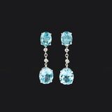 A Pair of Topaz Diamond Earpendants - image 2