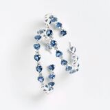 A Pair of Diamond Earrings with Sapphire Hearts - image 1