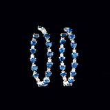 A Pair of Diamond Earrings with Sapphire Hearts - image 2