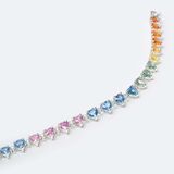 'Rainbow' Armband mit farbigen Saphiren im Herzschliff - Bild 1