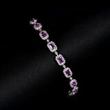 An elegant Pink-Sapphire Bracelet with Diamonds - image 2