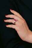 A Natural fine-coloured Pink-Sapphire Ring - image 2
