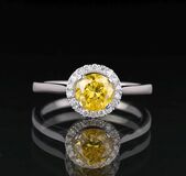 A Vivid Fancy Diamond Ring - image 1