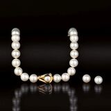 A Southsea Pearl Necklace with Pair of Earstuds - image 1