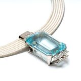 A large Aquamarine Diamond Pendant - image 2