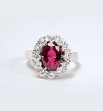 A natural Ruby Ring with Diamonds - image 1