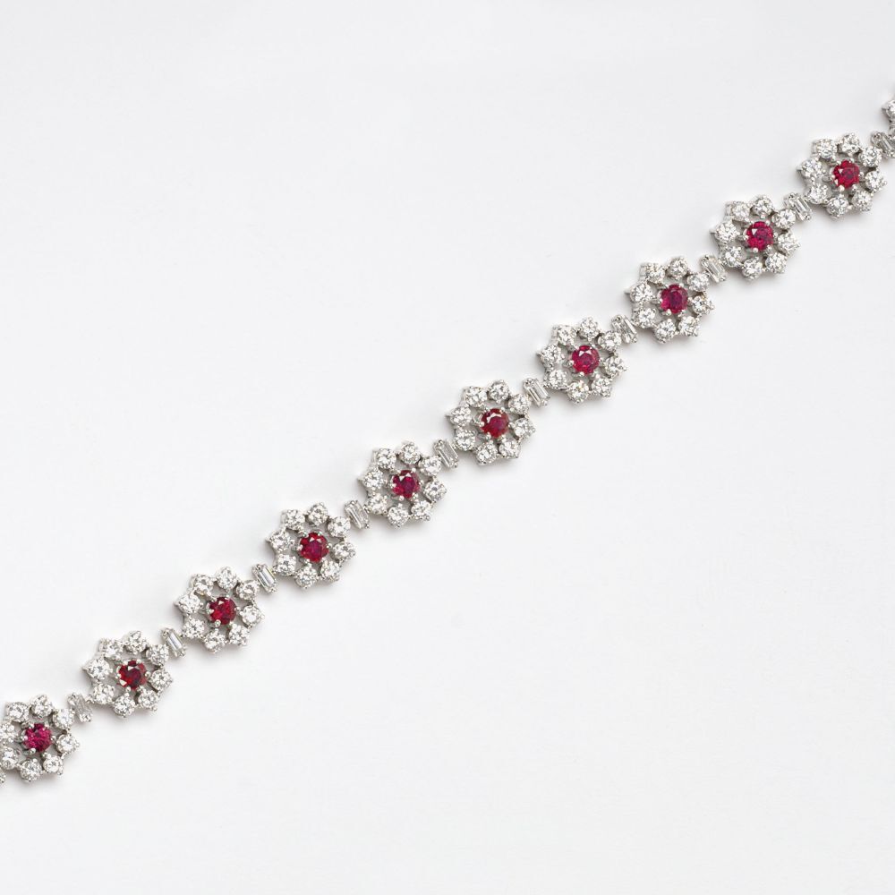 A highcarat, natural Ruby Bracelet with Diamonds - image 2