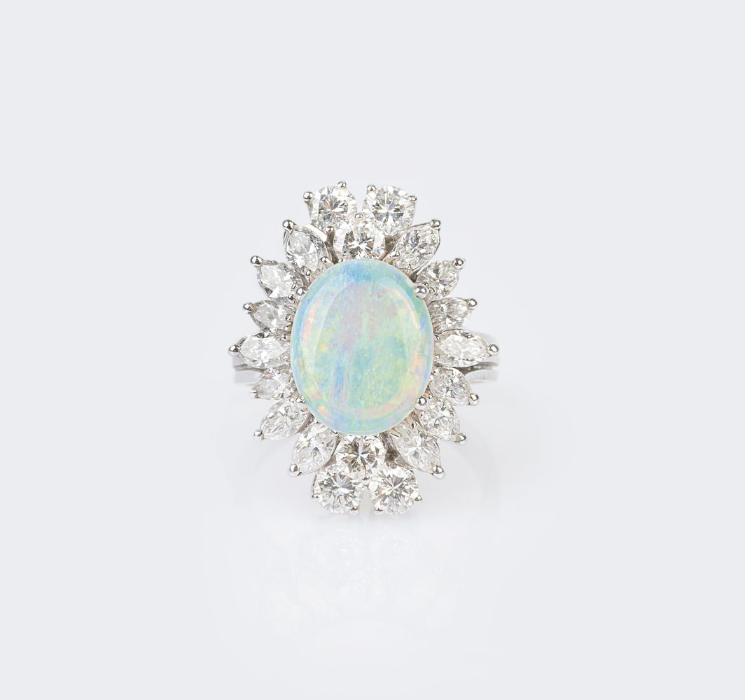 Opal-Brillant Ring