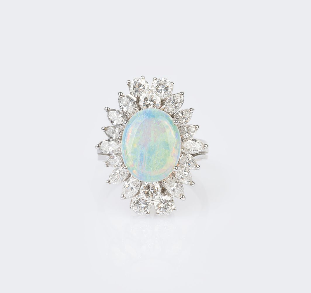 An Opal Diamond Ring