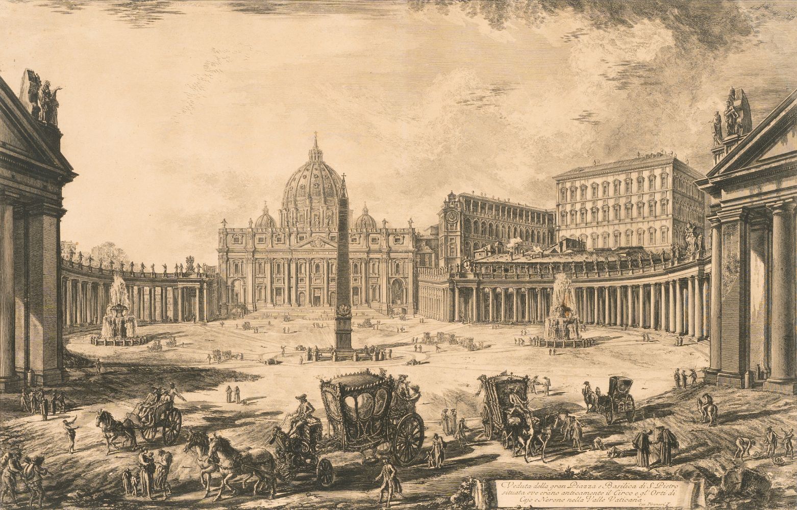 Veduta della Gran Piazza e Basilica di San Pietro