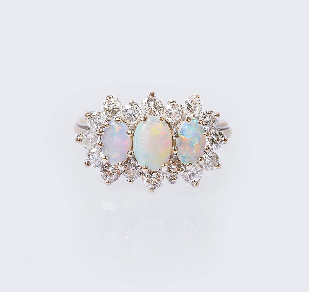 An Opal Diamond Ring An Opal Diamond Ring