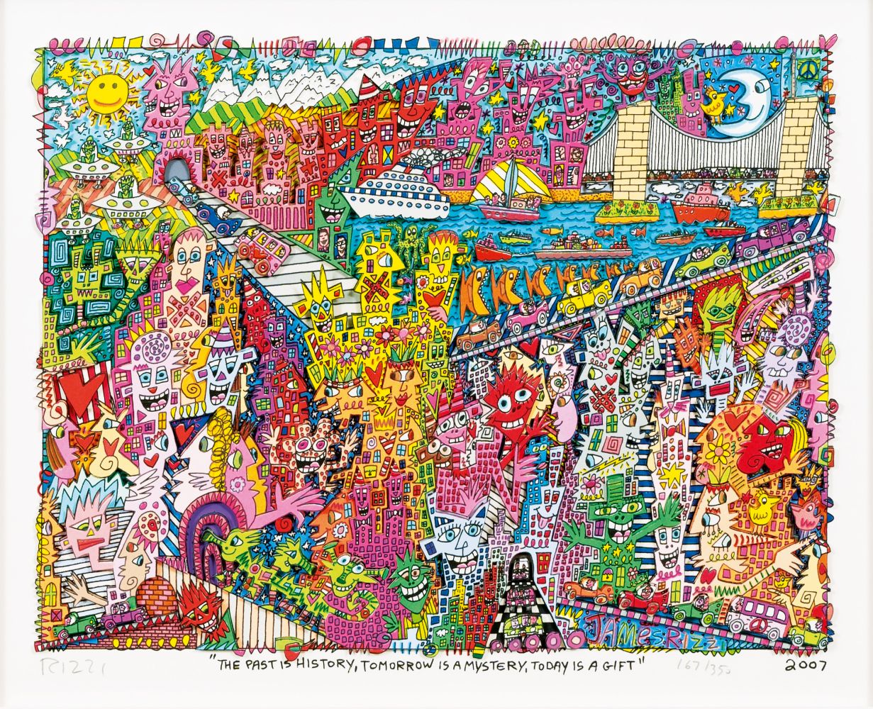 James Rizzi - The Past is History, Tomorrow is a Mystery, Today is a Gift The Past is History, Tomorrow is a Mystery, Today is a Gift