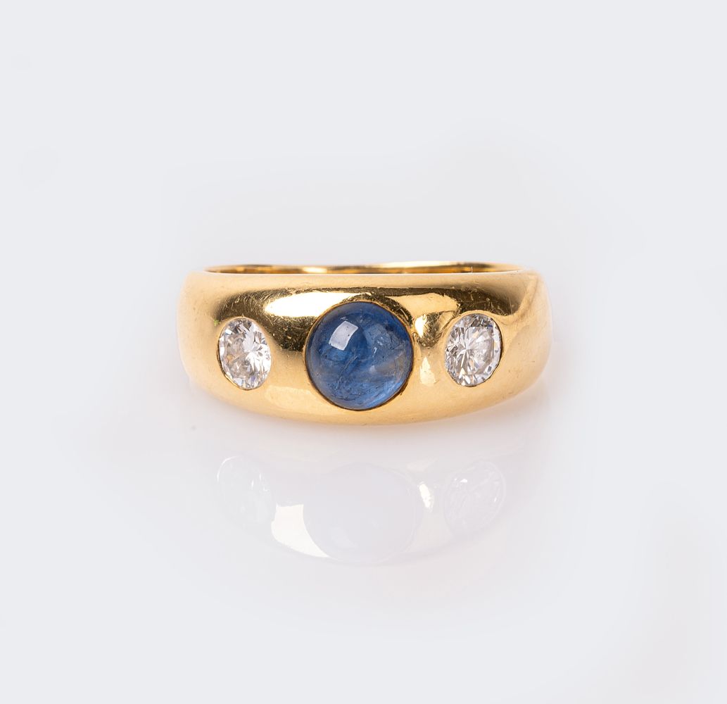 A Sapphire Diamond Ring