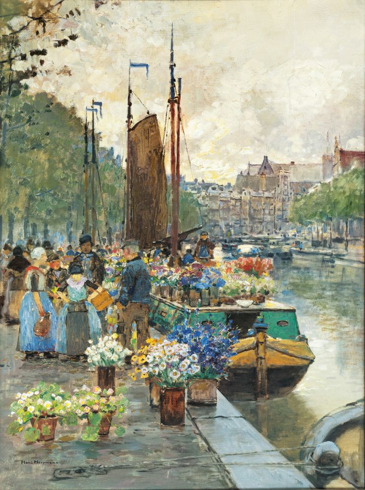 Hans Herrmann - Blumenmarkt in Holland Blumenmarkt in Holland