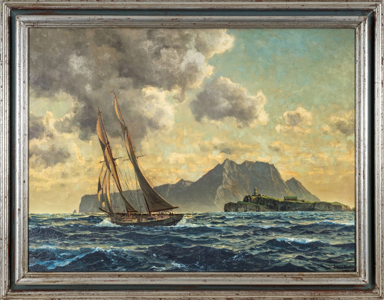 Sailing Boat off a Steep Coast - image 2