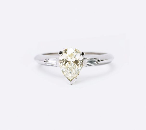 A Diamond Ring in Pearshaped Cut