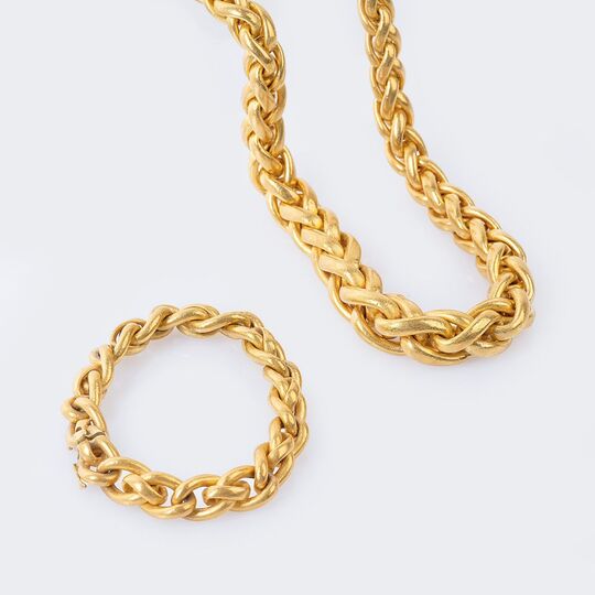 Schweres Gold-Collier mit passendem Armband