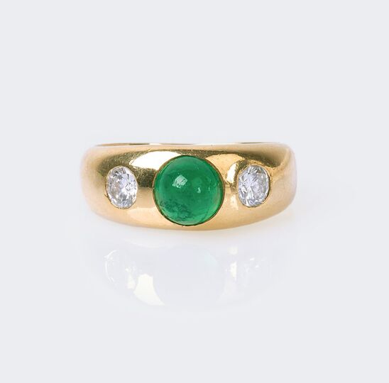 An Emerald Diamond Ring