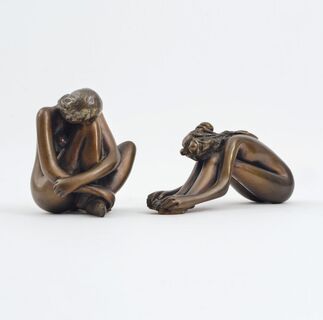 A Pair of Small Bronzes 'Mignon' and 'Donna che si veste'