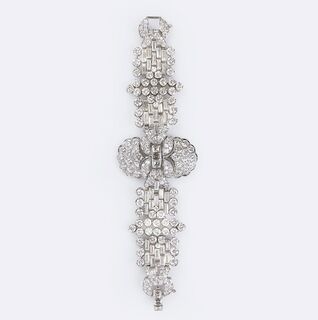 Exquisites, hochkarätiges Art-déco Diamant-Armband