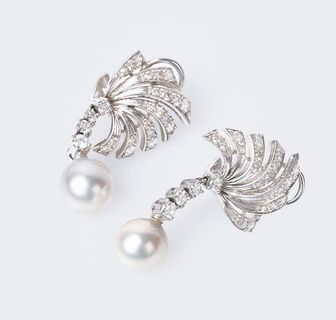 Paar Diamant-Perl-Ohrhänger