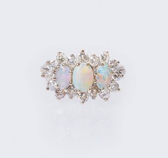 An Opal Diamond Ring
