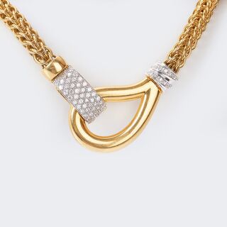 A Gold Necklace with Diamond Clasp