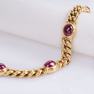 A Ruby Curb Chain Bracelet