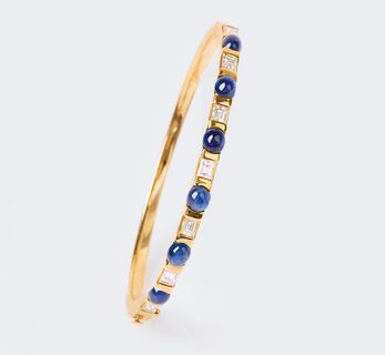 A Sapphire Diamond Bangle Bracelet