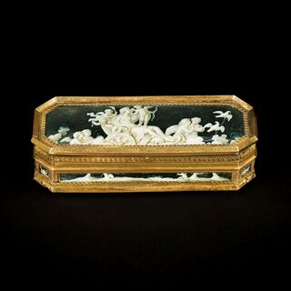 A Gold Snuffbox with Miniature Painting by J.J. de Gault