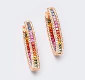 A Pair of 'Rainbow' Earrings with Sapphires - image 1