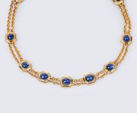 A colour-fine Sapphire Necklace with Diamonds - image 1