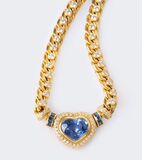An extraordinary Diamond Necklace with Sapphire Heart - image 1
