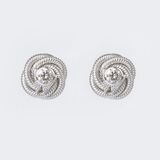A Pair of Solitaire Diamond Earstuds 'Silk Knot'