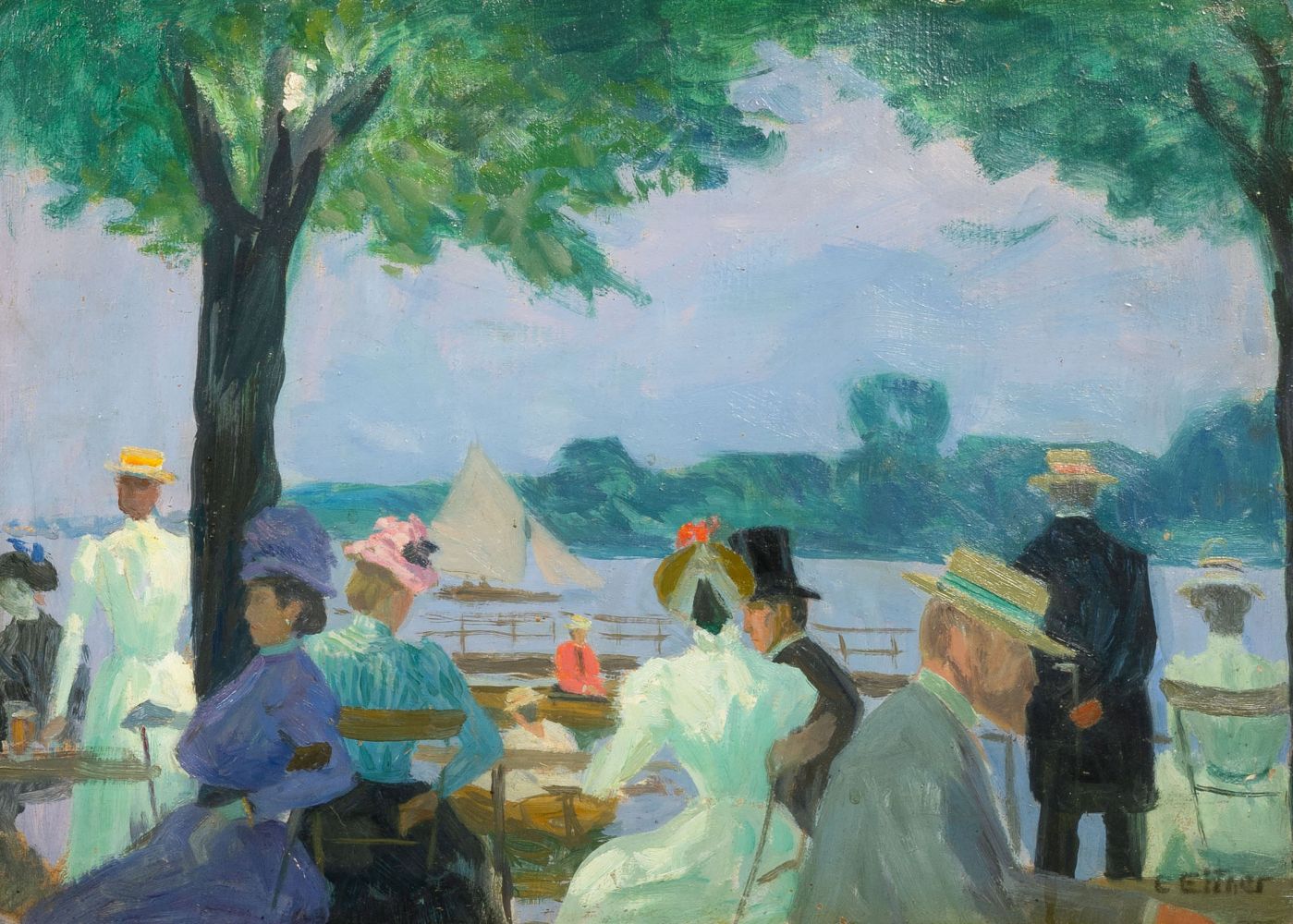 Ernst Eitner - By the Winterhude Ferry By the Winterhude Ferry