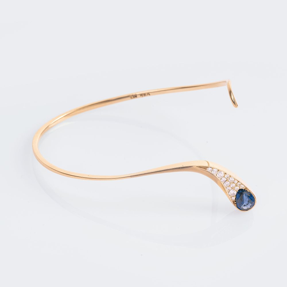 A petite Saphire Diamond Bangle Bracelet - image 2