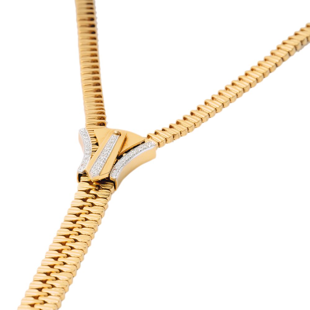 An extraordinary 'Zip' Gold Necklace with Diamonds - image 2