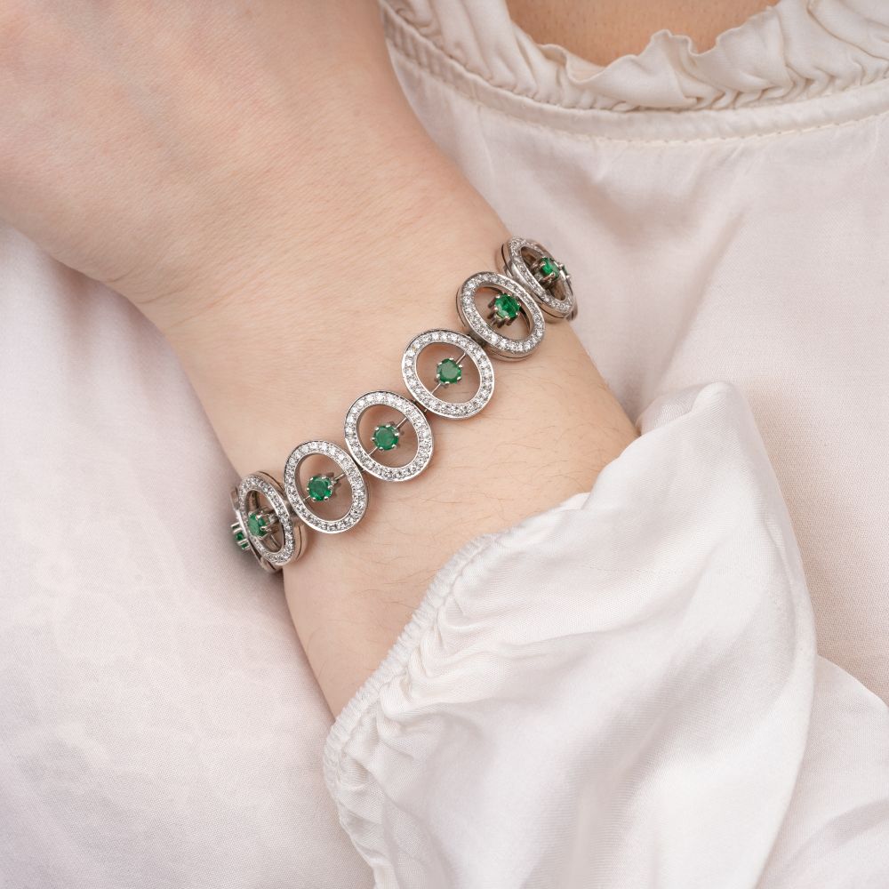 An Emerald Diamond Bracelet - image 2