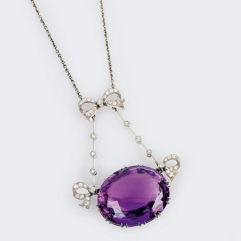 Jugendstil Amethyst-Diamant-Collier