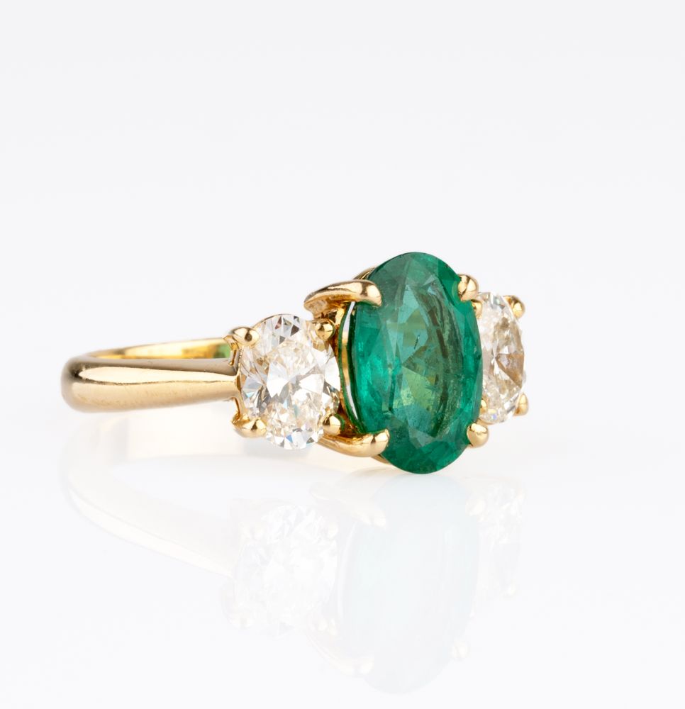 Feiner Smaragd-Diamant-Ring - Bild 2