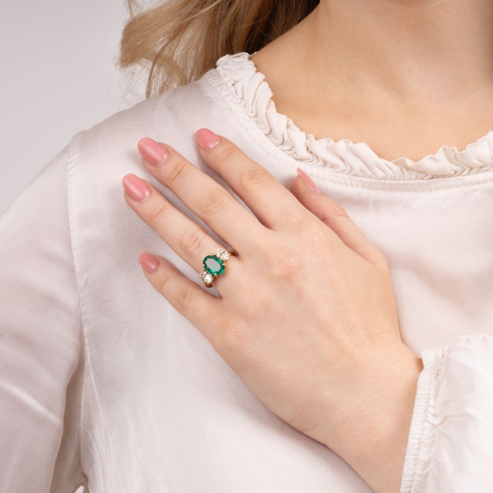 Feiner Smaragd-Diamant-Ring - Bild 3
