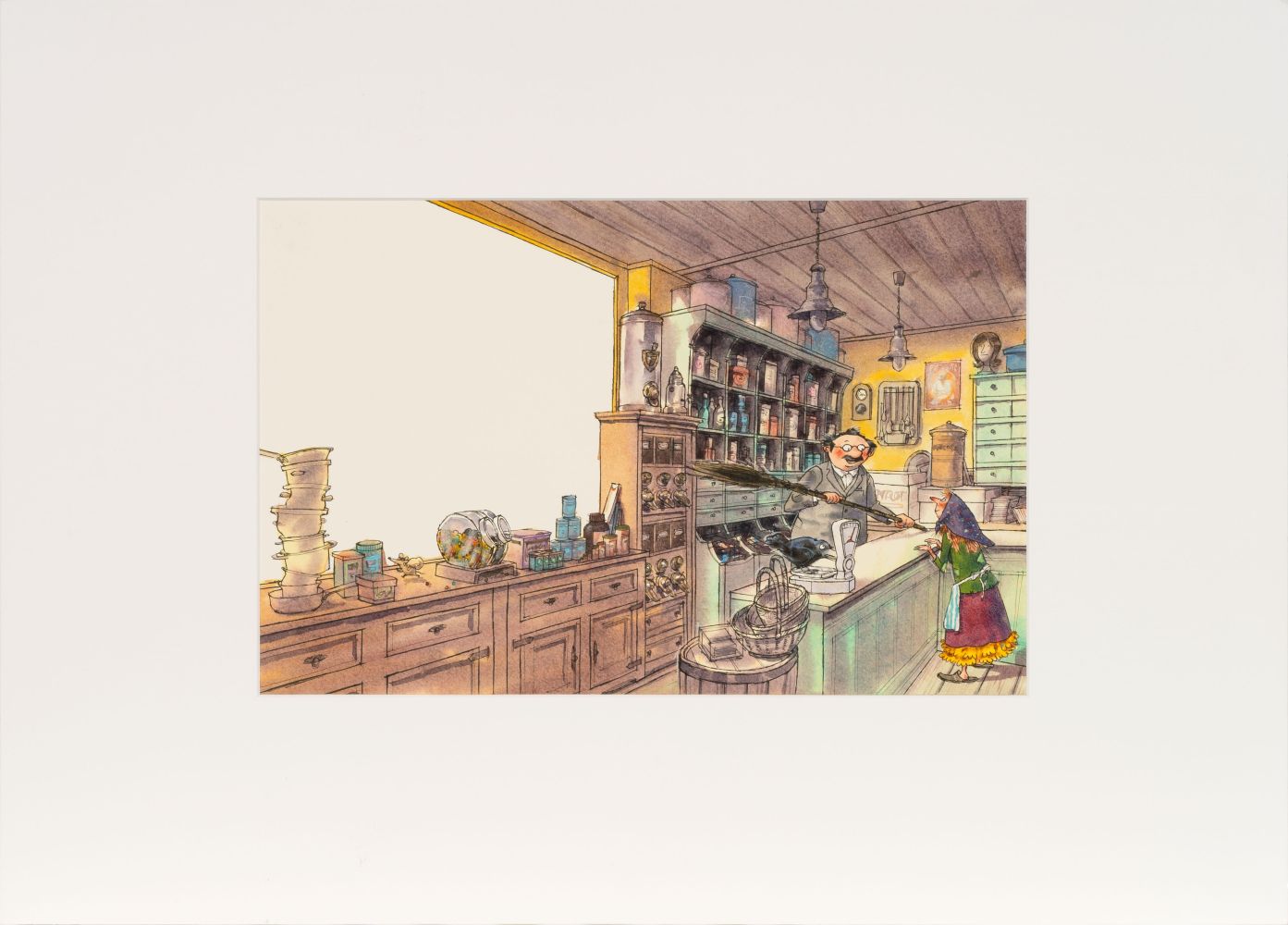 Drei Aquarelle: Die kleine Hexe: Ausflug mit Abraxas - Bild 6