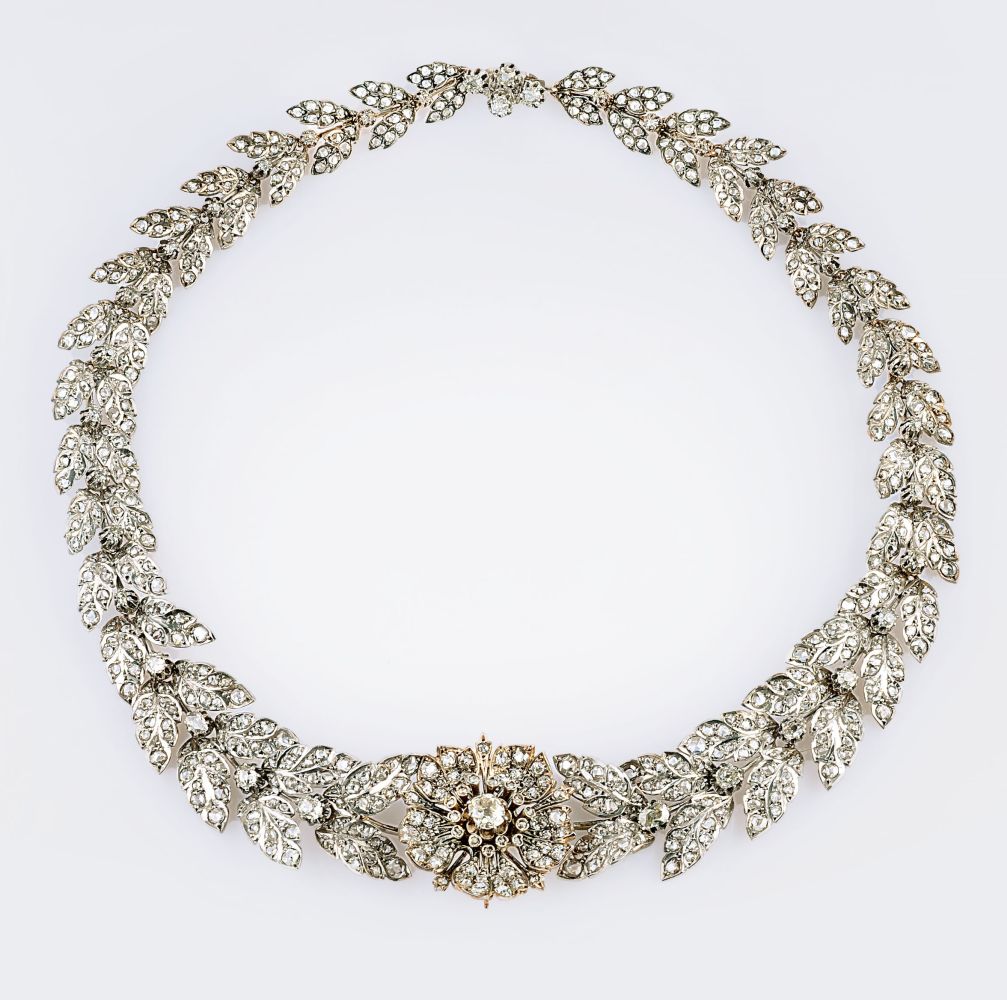 Prachtvolles Viktorianisches Blüten-Diamant-Collier