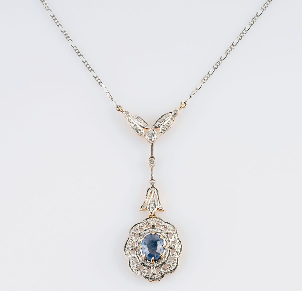 Saphir-Diamant-Collier