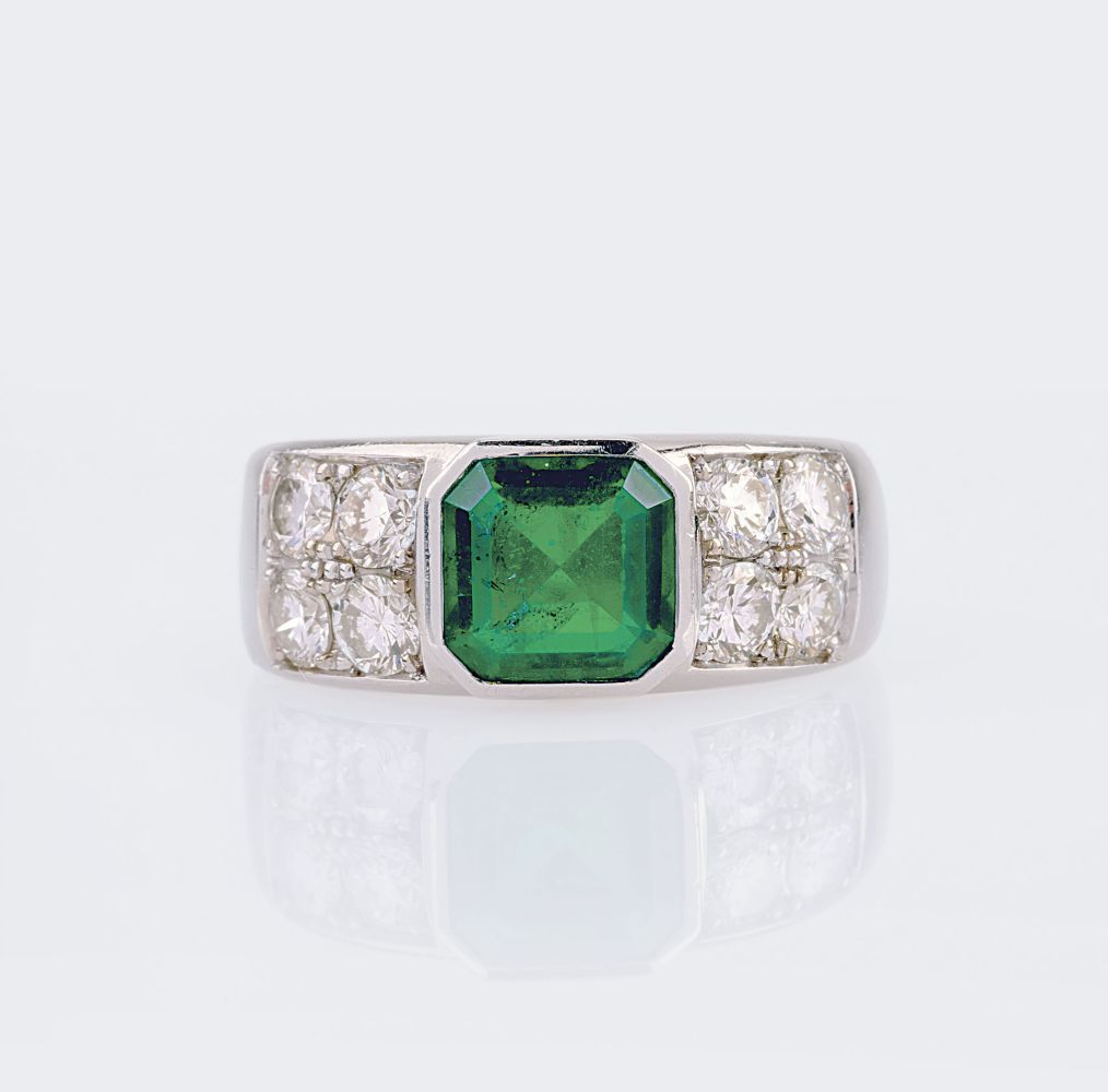 An Emerald Diamond Ring