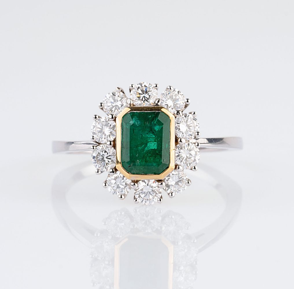 An Emerald Diamond Ring