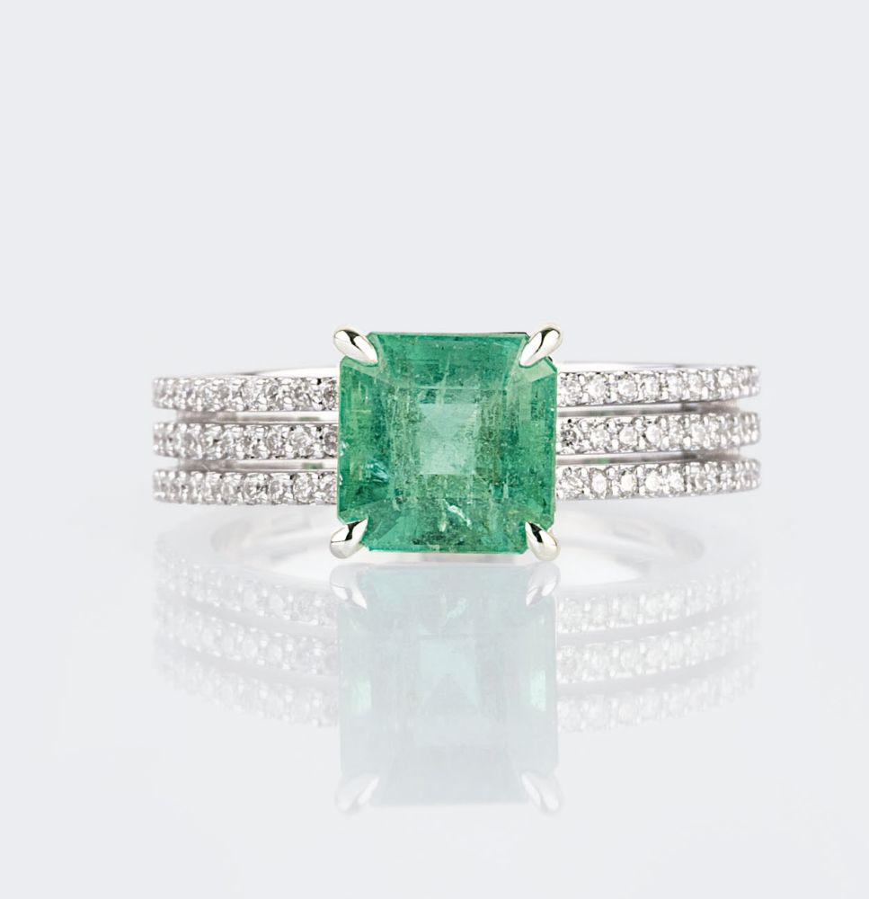 Smaragd-Brillant-Ring Smaragd-Brillant-Ring
