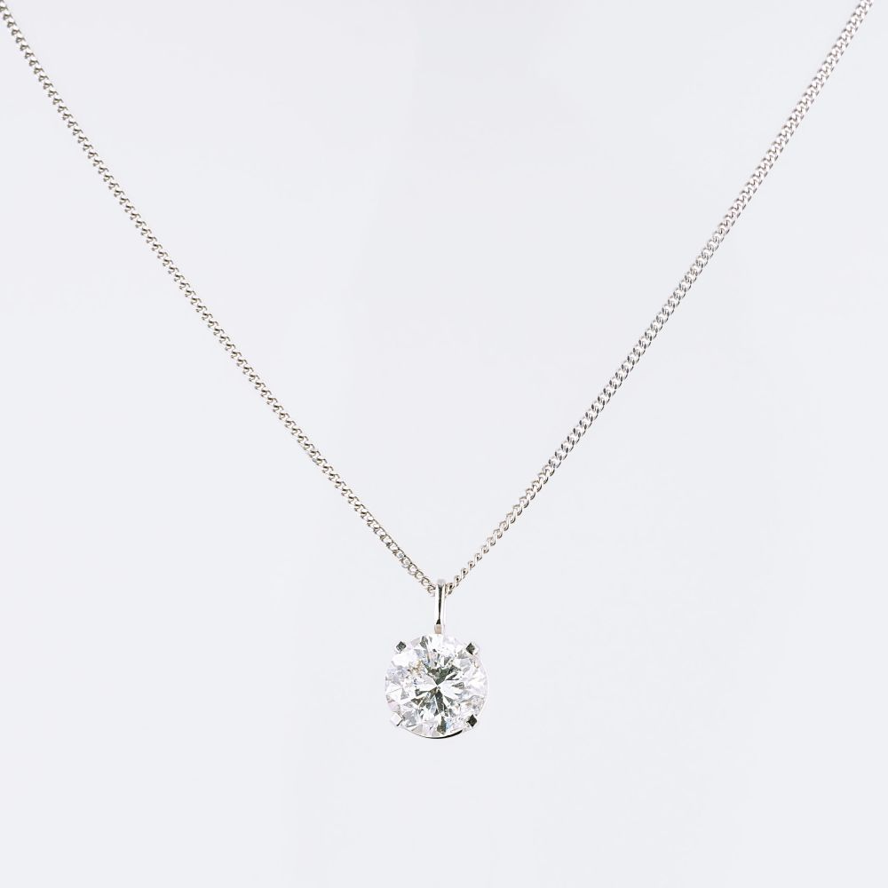 A highcarat Solitaire Diamond Pendant on Necklace